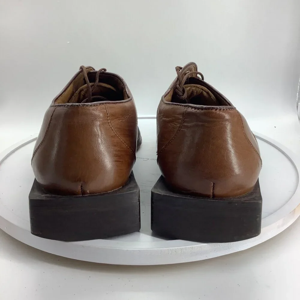 Fratelli Rosetti Leather Square Toe Oxford Lace Up Dress Shoes Men 12 Brown‎